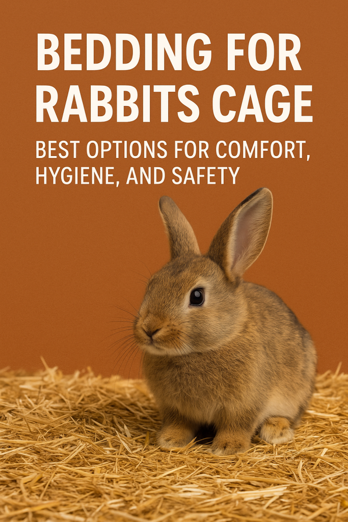 Bedding for Rabbits Cage Guide: Best Options for Comfort, Hygiene, and Safety Image of a rabbit with a write up of bedding for rabbits cage